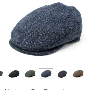 Hanna Hats Donegal Tweed Newsboy Cap - Navy with Multicolor Flecks